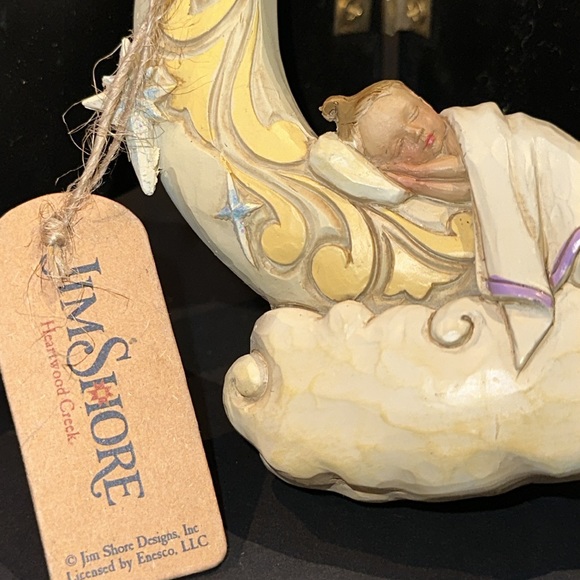 Enesco Jim Shore Heartwood Creek Baby Sleeping on Moon Hanging Ornament, 4.13" - Picture 5 of 6